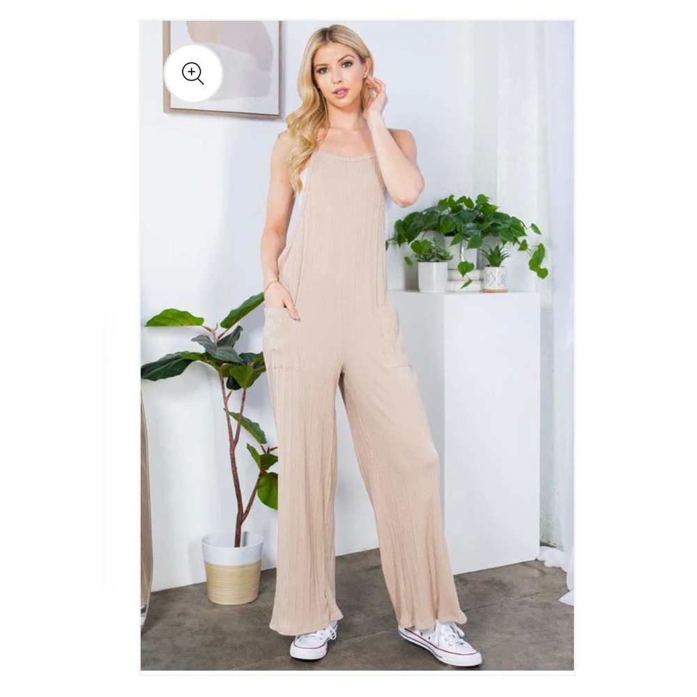 Orange Farm Ribbed Overalls